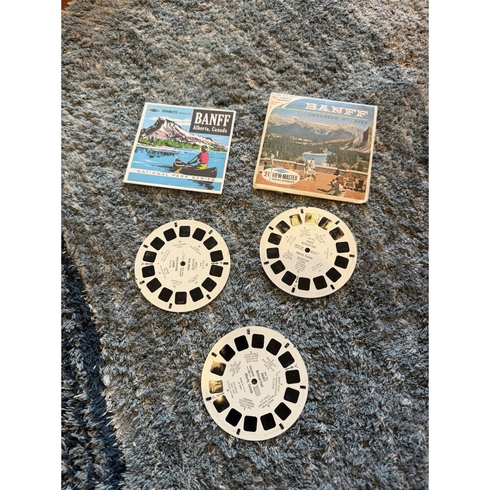 Banff National Park View Master Packet A004 3 Reel Set & Book Canadian Rockies